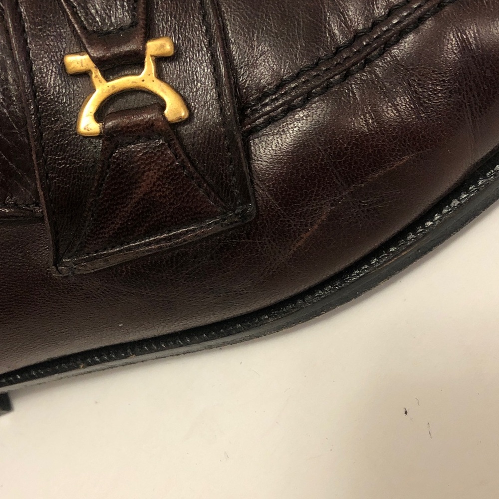 Creazioni Olimpica 43 Loafer Shoe Burgundy Leather Vero Cuoio Gold bits Vintage - Picture 10 of 10
